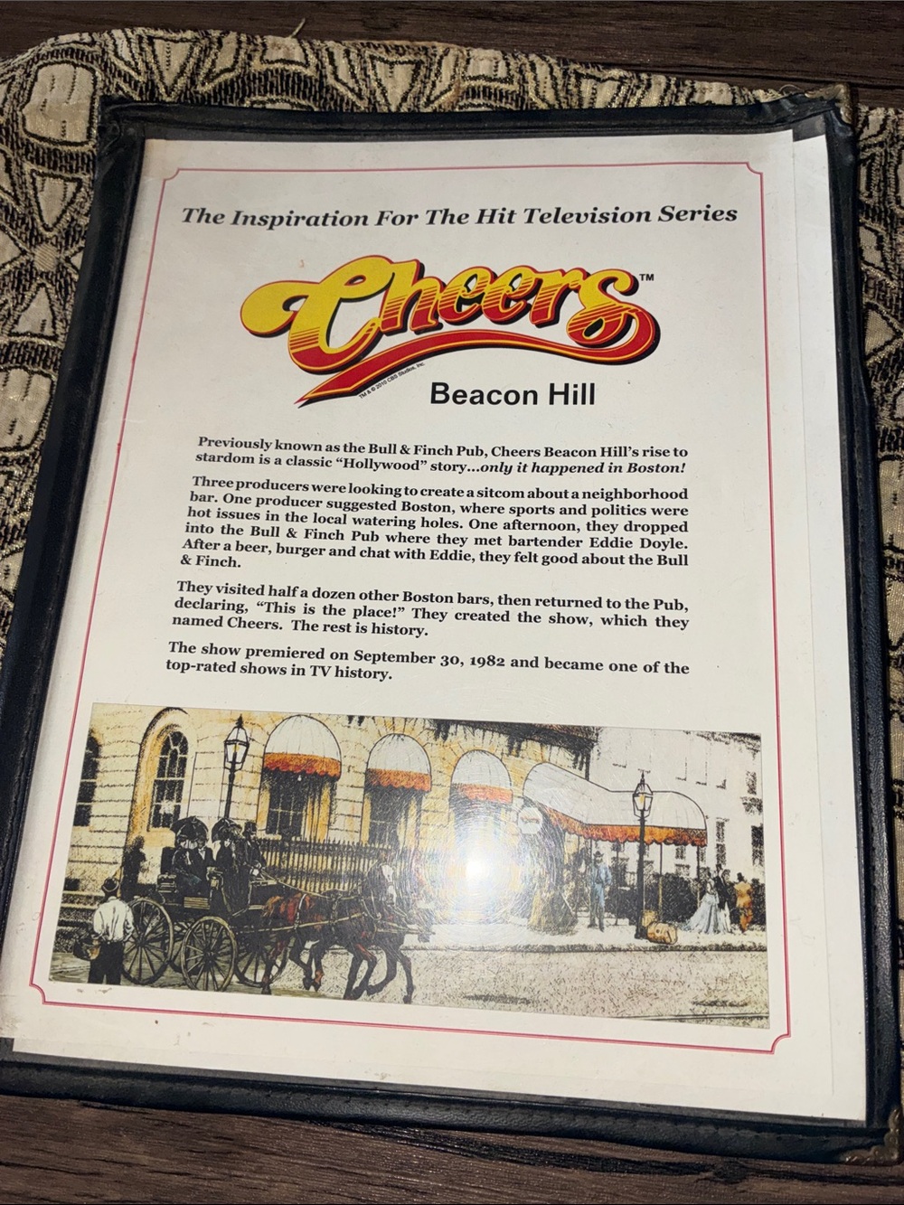 Cheers Menu 2011 Beacon Hill Framed Wall Art - White & Yellow